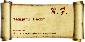 Magyari Fedor névjegykártya